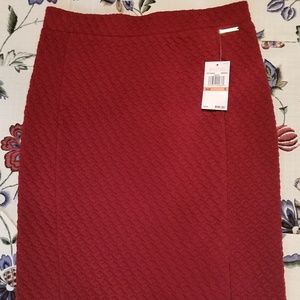 NWT Michael Kors Red Stretch Fitted Pencil Skirt S